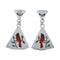 Multicolor Inlay Cardinal Genuine Sterling Silver Zuni Earrings NN20337